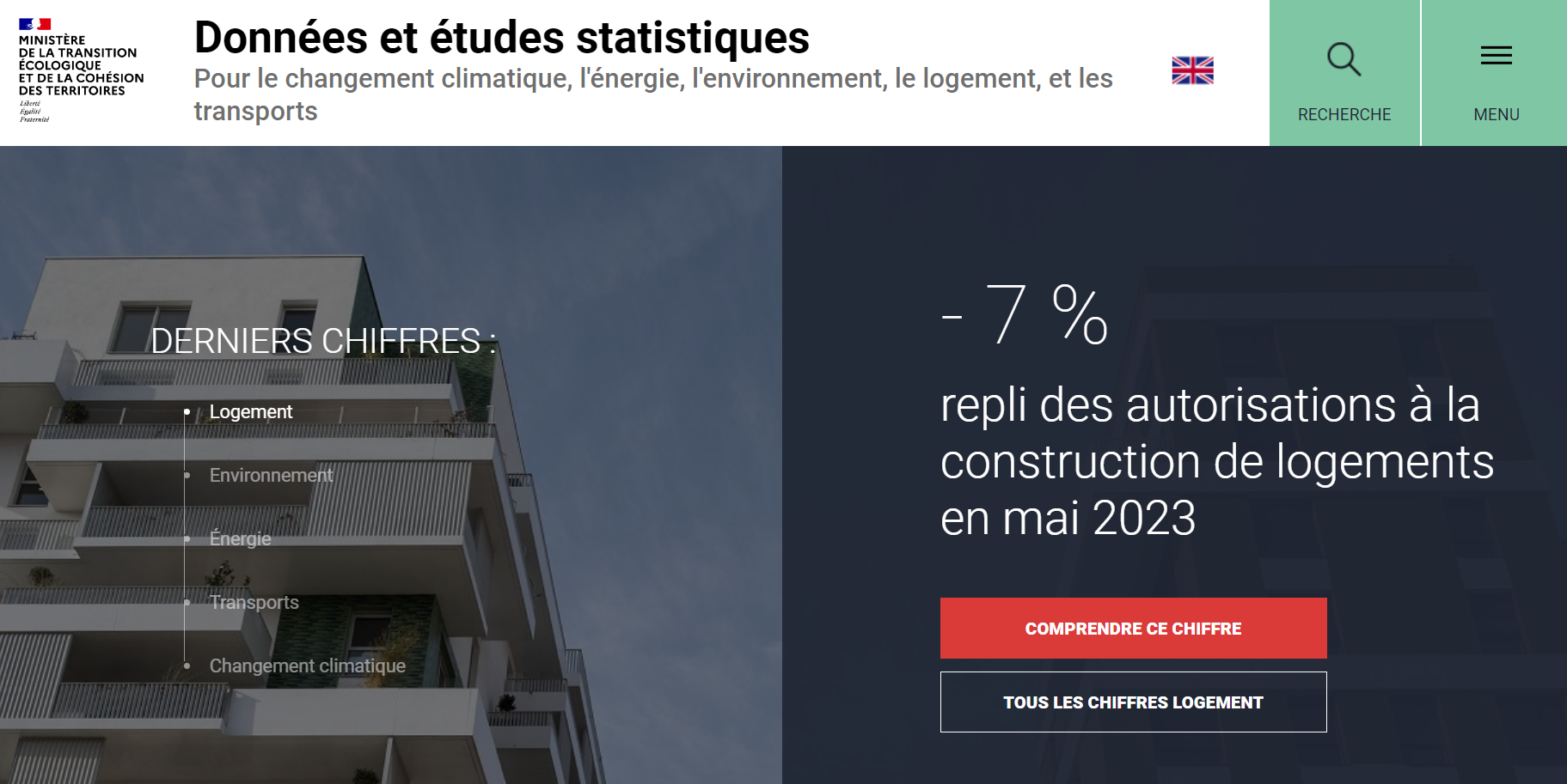 Données et études statistiques du ministère de l'écologie