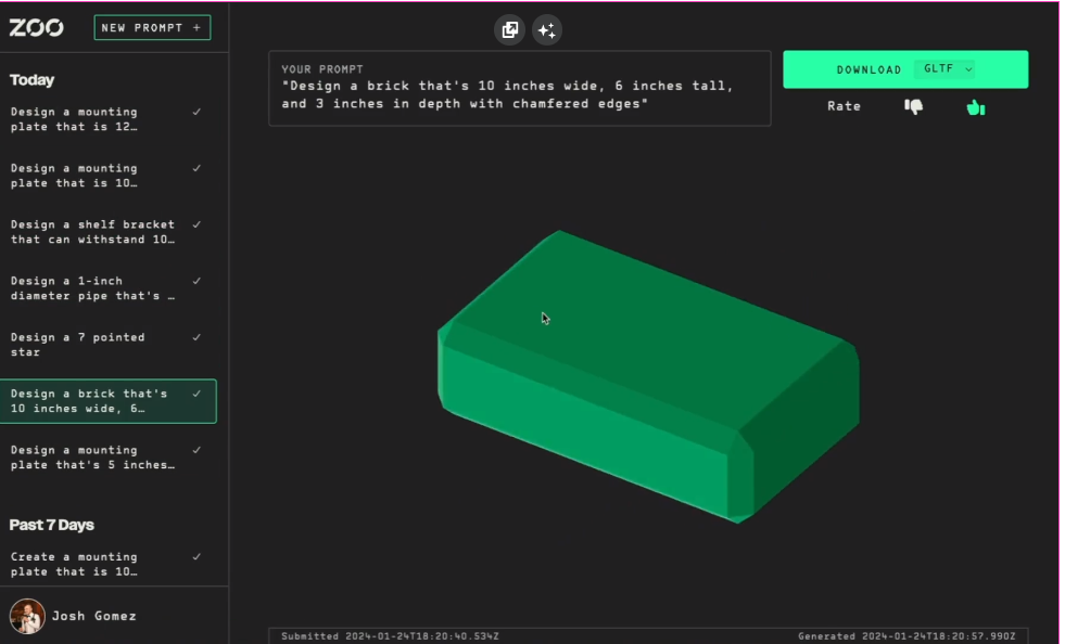 Quand le prompt permet de la modélisation 3D